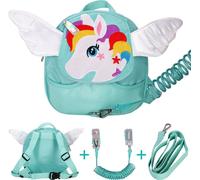 Harnais bébé cartable enfant sac à dos antiperte pour enfant antiperte outdoor，Aile de licorne vert clair