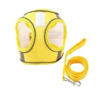 Harnais Bichon Teddy for Chiens de Petite et Moyenne Taille avec Corde de Traction Qui Peut être placée sur l'étiquette de Poitrine for éviter la Perte(Yellow,S)