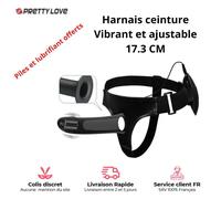Harnais Ceinture Gode Creux Vibrant Ajustable 17.3 cm Sextoy Strapon homme Femme