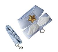 Harnais Chat Réglable avec Ailes Ange, Corde Traction 1,5m pour Promenades Quotidiennes (XL (2,5 à 4 kg / 8,8 LB))