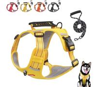 Harnais Chien Anti Traction, Harnais pour Chiens pour Chien Moyen et Grand, Réfléchissant Réglable et Respirant, avec Poignée Contrôlable,Harnais De Chien Anti-Traction Réglable Respirant (D, S)
