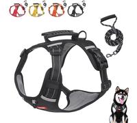 Harnais Chien Anti Traction, Harnais pour Chiens pour Chien Moyen et Grand, Réfléchissant Réglable et Respirant, avec Poignée Contrôlable,Harnais De Chien Anti-Traction Réglable Respirant (A, XL)