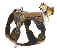 Harnais Chien De Travail Collier À Poignée Réglable Respirant Moyen-Grand | Harnais Réfléchissant Anti-Traction Chien D'Assistance Pour Randonnée Camping Course Recherche Sauvetage Chasse