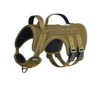 Harnais Chien, Harnais Anti Traction pour Chien Réfléchissant avec Poignée Contrôl et Attache, Arnet pour Chiens Respirant Gilet Réglable pour Chiens Moyen Grand (Kaki, XL)