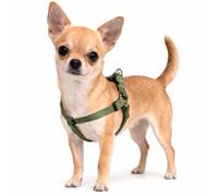 Harnais Chien - Harnais Step&Go Ziggi Kaki - Taille XS - 20-35 cm / 20-35 cm - Nylon réglable - Double Anneaux - Fermeture Clip