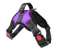 Harnais Chien Laisse for Chien de Style Selle avec Sangle réfléchissante et réglable for Animaux de Compagnie Harnais Anti Traction pour Chien(Purple,L)