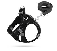 Harnais Chiot,Garnais Chien Lumineux,Harnais Anti Traction pour Petit Chien(Noir,S)