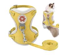 Harnais d'animaux de compagnie Beth - harnais de gilet de chat, corde de sangle de poitrine de chien -, corde de remorquage à la mode respirante - réglable - Gitre possible choquant harnais de compagn