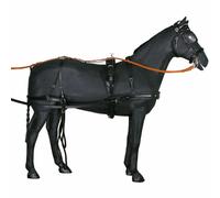 Harnais d'attelage cuir double pour Cheval Tattini Noir Cob