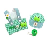 Harnais de câble réglable pour chien - Chapeau en lin avec clip sécurisé - Ceinture de poitrine pour petits animaux de compagnie - Aventure en plein air et fêtes costumées - Harnais confortable pour