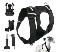 Harnais de caméra pour chien, gilet de ceinture pour animal domestique, sangle réglable et douce - Harnais pour animal de compagnie et fixation dorsale avec base de montage