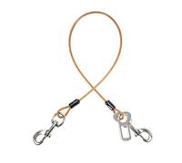 Harnais de ceinture de sécurité pour chien pour voiture, ceinture de sécurité pour chien en fil de fer enduit, câble d'attache sans mâcher, double clips et loquet Orange 40 cm