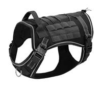 Harnais De Chasse pour Chien De Travail sans Traction, Harnais Tactique Militaire pour Chien, Gilet Réfléchissant D'extérieur pour Chiens De Petite, Moyenne Et Grande Taille, Bergers Allemands,No