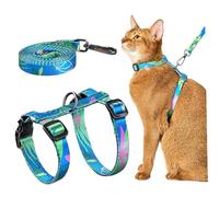 Harnais de Chat et Laisse Chats échapper à preuves Harnais de Chat réglable, Harnais de Chaton en Nylon Confortable léger pour Le Costume de Voyage de Marche en Plein air pour Petits Chats Moyens MOY