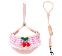 Harnais de Chien et Laisse Conception de Dentelle Mignon Cerise en Cerisier houstouxable Chiot réglable Harnais et Laisse Ensemble m
