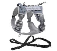 Harnais De Chien Tactique Militaire Reflet De L'extérieur Rembourré en Nylon,Grey,S