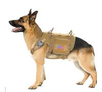 Harnais De Chiens en Nylon Réglable avec Une Manche De Contrôle De La Poignée Militaire De Travail De Travail De Travail De Travail De Travail De Travail De Travail avec 2 Sachets3 Drapeaux,Kaki,