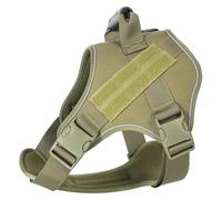 Harnais De Chiens Tactiques Militaires en Nylon Réglable Doberman Pinscher Français Bulldog Camping D'entraînement Gilet pour Les Chiens Moyens À Grands,Vert,XL