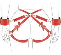 Harnais de corps punk pour femme Lingerie de jambe Jarretières Set Poignets de cravate ensemble de extrême pour les couples Toys