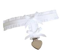 Harnais de cuisse en forme cœur d'amour, anneau jambe jeu rôle avec conception d'aile d'arc, jarretelles mariage, bas ceinture(White)