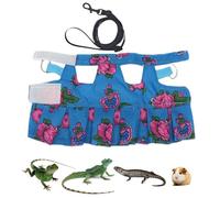 Harnais de dragon barbu, harnais de lézard réglable Harnais pour petits animaux reptiles amphibiens Accessoires souples Caméléon Iguane attentif Harnais de lézard - Apparence d'amphibi