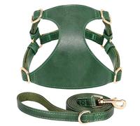 Harnais De Gilet pour Chien Et Chat en Cuir PU Souple avec Laisse en Plomb Ensemble Harnais Et Laisse Réglables pour Animaux De Compagnie pour Chiens Et Chats De Petite Et Moyenne Taille Chihuahu