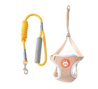 Harnais de Gilet pour Chien, Harnais de Gilet Réglable Et Respirant avec Bande Réfléchissante Et Corde de Traction en Matériau d'escalade, Sûr Et Léger - Facile À Porter, Adapté Aux Chats Et A Yellow