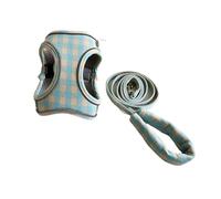 Harnais de Laisse for Animaux de Compagnie réglable Anti-Rupture Pratique Mignon Harnais de Jardinage for Animaux de Compagnie(Blue,XL)