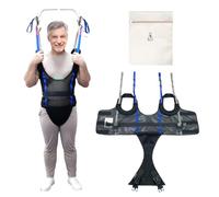 Harnais de Marche pour Lève-Personne avec Coussin Épais, Double Sécurité Ceinture et Code Couleur - Élingue de Levage Confortable pour Rééducation (Moyen)