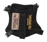 Harnais de Marche Tactique pour Chat, Gilet Réglable Noir | Polyester, Anneau d Métallique Dorsal, Contrôle Fiable, Anti-fuite, Enfilage Rapide, pour Petites Bêtes et Félins