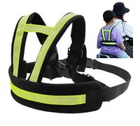 Harnais de moto de sécurité pour enfants Harnais de moto pour enfants à sangle réglable verte avec poignées Harnais de sécurité pour tout-petits réfléchissants Ride Safer
