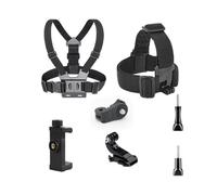 Harnais de Poitrine, Compatible avec Insta360 et GoPro, Support de téléphone for caméra d'action(Riding 7-Piece Set)