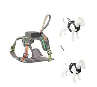 Harnais de Poitrine en Corde de Traction intégré for la Promenade du Chien, Ensemble de Sangles de Poitrine en Corde rétractable Automatique(Green,XL)