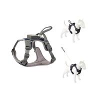 Harnais de Poitrine en Corde de Traction intégré for la Promenade du Chien, Ensemble de Sangles de Poitrine en Corde rétractable Automatique(Blue,XL)