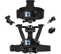 Harnais De Poitrine Et Harnais Tete Pour Action Cam,Ceinture De Poitrine Compatible Avec Hero 13,12,11,10,9,8,7,6 Insta360,Fusion,Dji Action 5 Pro/4/3/2 Et La Plupart Des Caméras D'action