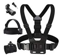 Harnais de Poitrine + Fixation Harnais Tete Bandeau + Fixation Poignet,Support Gopro Accessoires pour GoPro 8/7/6/5, DJI, Xiaomi YI, SJCAM, Campark, Victure, Crosstour, Apeman Caméra d'action