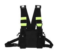 Harnais de poitrine mains libres pour talkie-walkie, orientation verticale, pochette ventrale, bretelles réglables, matériau durable et éléments