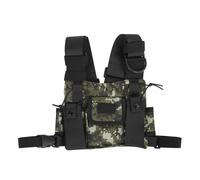 Harnais de poitrine porte-talkie-walkie avec pochette et sac zippé. Utilisation polyvalente. Grande capacité. Bretelles réglables. Bandes
