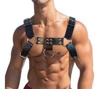 Harnais De Poitrine Punk Pour Hommes, Vêtements Gothiques Costumes De Bandage Esclave Sexy Clubwear, Menottes BDSM Bandoulière, Sex Toys Pour Couples Jeux Sexuels Extrêmes