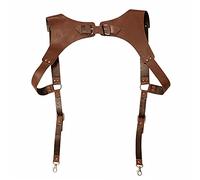 Harnais de poitrine réglable en simili cuir pour homme et femme, marron, taille unique