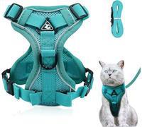 Harnais de poitrine, réglable, souple, anti-fugue, avec laisse, pour chat, chien, chiot (bleu marine, taille XS)