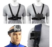 Harnais De Poitrine Support Smartphone, Support De Tête Et Sangle D'Épaule Pour Sac À Dos, Kit D'Accessoires Pour Caméra D'Action, Compatible Avec Gopro Iphone Dji Insta360[Z3718]