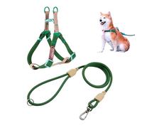 Harnais de poitrine universel réglable pour chien et chat + corde de traction - Imperméable - Résistant à la mastication - S (2,3 à 8,2 kg) / M (8,2 à 18,1 kg) - Convient pour promener le chien en