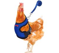 Harnais de poule réglable avec gilet pour animaux de compagnie en lin respirant 3,6 pieds Matching Belt Câble de traction pour entraînement en plein air pour animaux de compagnie Canards Bl