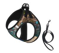 Harnais de Promenade Ajustable à Motif Paon pour Chiots, Clips pour Laisse, Harnais d'éducation pour Animaux de Compagnie