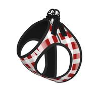 Harnais de Promenade Ajustable pour Chiot à Carreaux Rouges et Blancs, avec Clips pour Laisse et Harnais d'éducation pour Animaux de Compagnie.