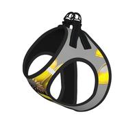 Harnais de Promenade Ajustable pour Chiot à imprimé Floral Jaune et Gris, Clips pour Laisse, Harnais d'éducation pour Animaux de Compagnie