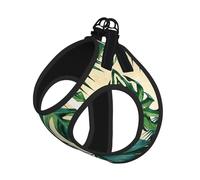 Harnais de Promenade Ajustable pour Chiot à Motif Feuilles de bananier Vertes, avec Clips pour Laisse, Harnais d'éducation pour Animaux de Compagnie
