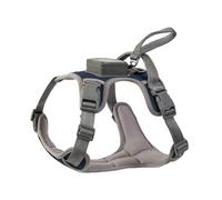 Harnais de Promenade pour Chien, Gray Blue M | Laisse rétractable intégrée, panneaux de confort du gilet, poignée de guidage proche, sorties de routine