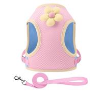 Harnais de Promenade pour Chien - Harnais Réfléchissant pour Chaton - Accessoires Respirables pour Animaux avec Bretelles à Dessins Animés pour Randonnée Voyage Ville Plage Parc Extérieur Usage Quotid
